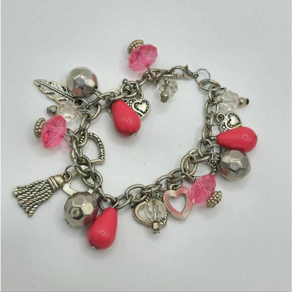Paparazzi completely innocent pink silver charm bracelet - Picture 2 of 6